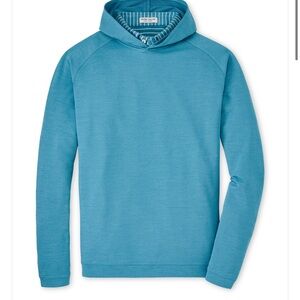 New Peter Millar Men's Jasper Blue Pine Performance Hoodie MSRP $145 NWT
